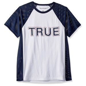 True Religion Logo Contrast Raglan Mens T-Shirt NWT XL